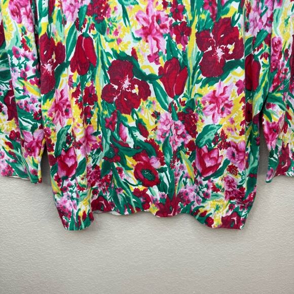 TALBOTS Charming Cardigan Button Front Spring Floral Multicolor Size XLP - Picture 10 of 13